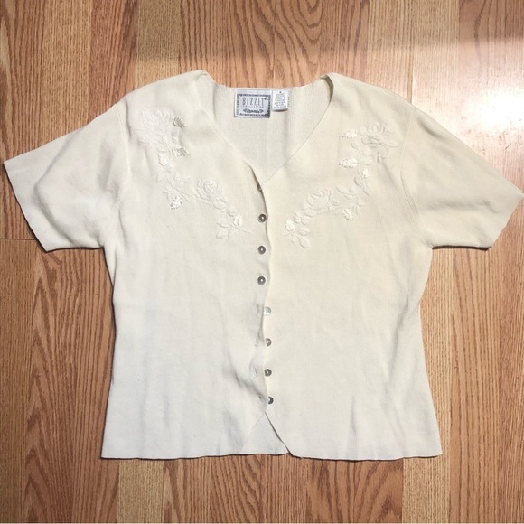 Vintage Short Sleeve Embroidered Cardigan - Picture 3 of 7